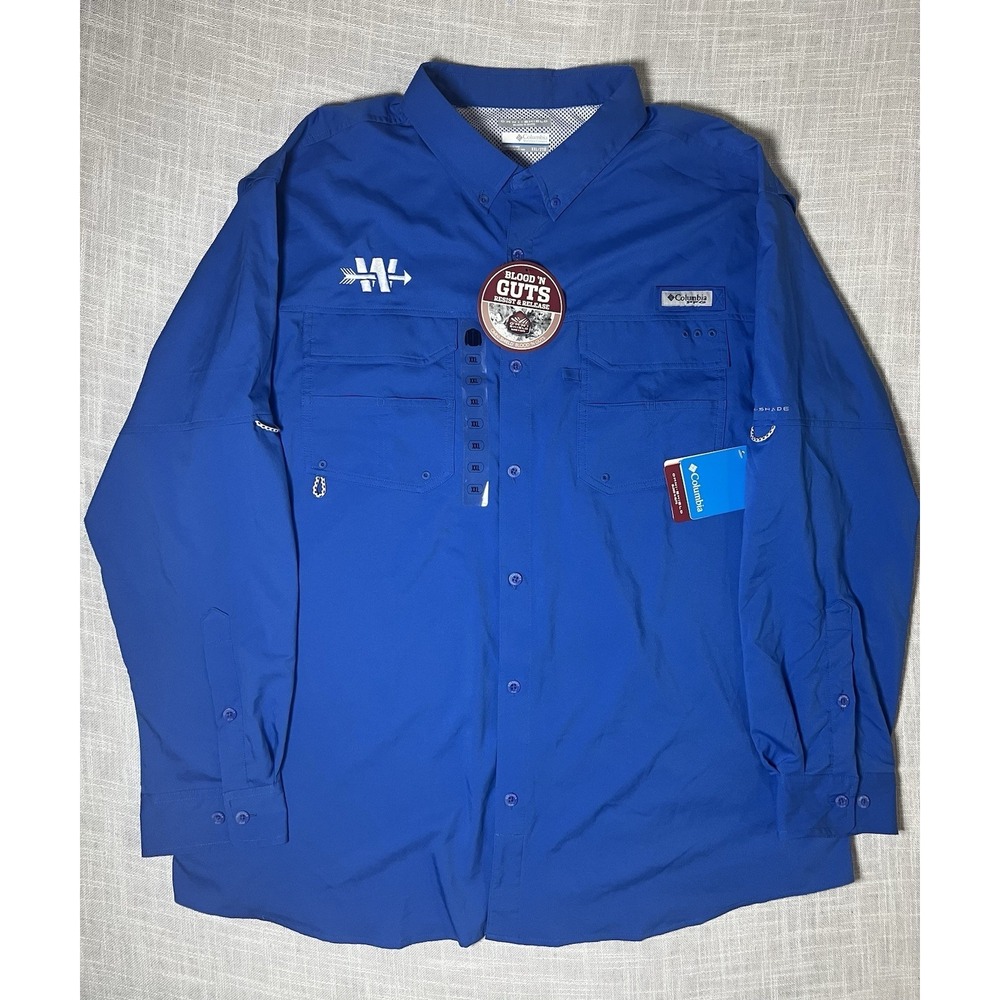 NWT Columbia Men's Standard Blood and Guts III LS Woven Shirt, Fishing Outdoors